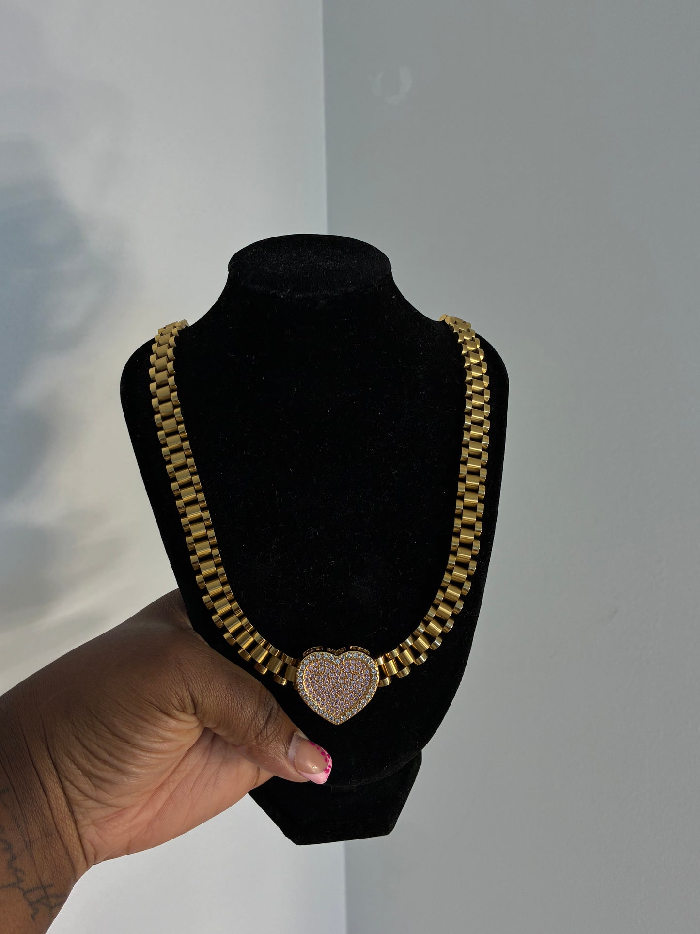 Rolex Chain w/ Heart Pendant