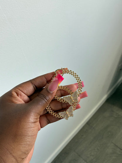 Butterfly Rolex Hoops